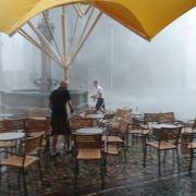 Armin Burger   Sturm über dem Eiscafé Lazzarin, FR Münsterplatz