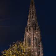 Anton Dübele: Münsterturm bei Nacht