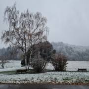 Eine Börse im tief verschneiten Schwarzwald.